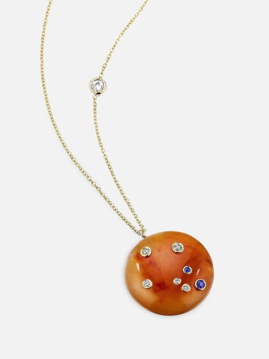 Bleecker & Prince Mini Carnelian Constellation Necklace - Handmade Gemstone Jewelry