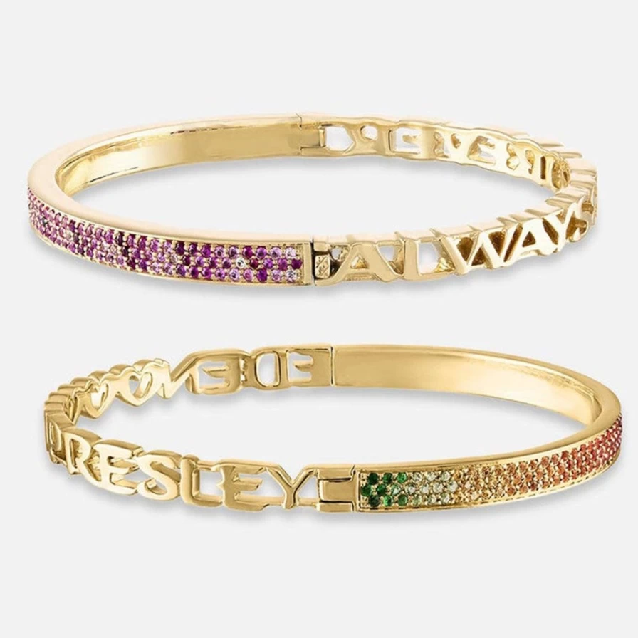 Eden Presley Ombre Two-Tone Bangle Bracelet - Half & Half Color Design