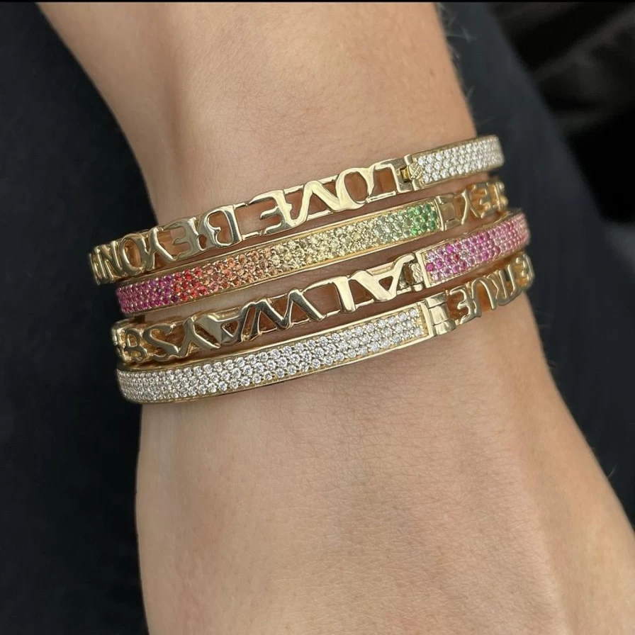 Eden Presley Ombre Two-Tone Bangle Bracelet - Half & Half Color Design