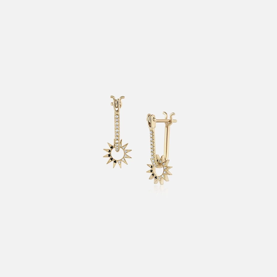 14K Yellow Gold Chiaroscuro Pavé Baby Spur Earrings by EMBLM Fine Jewelry