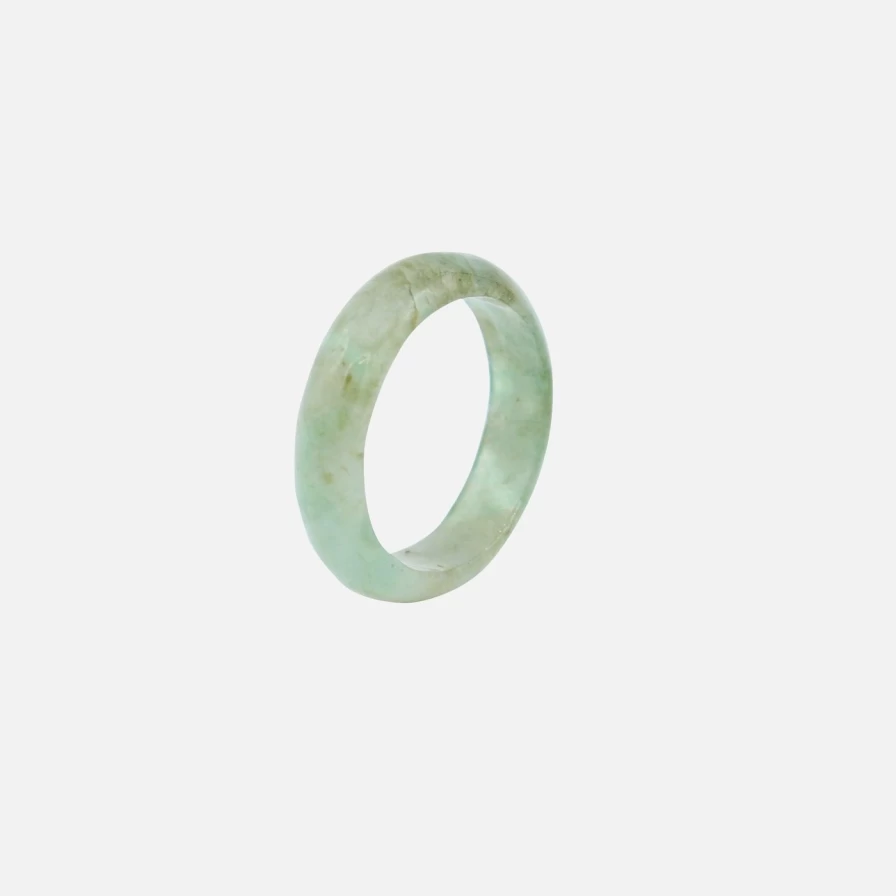 "Seree Chess Ring – Handcrafted Cyan Jadeite Jewelry for Elegant Style"