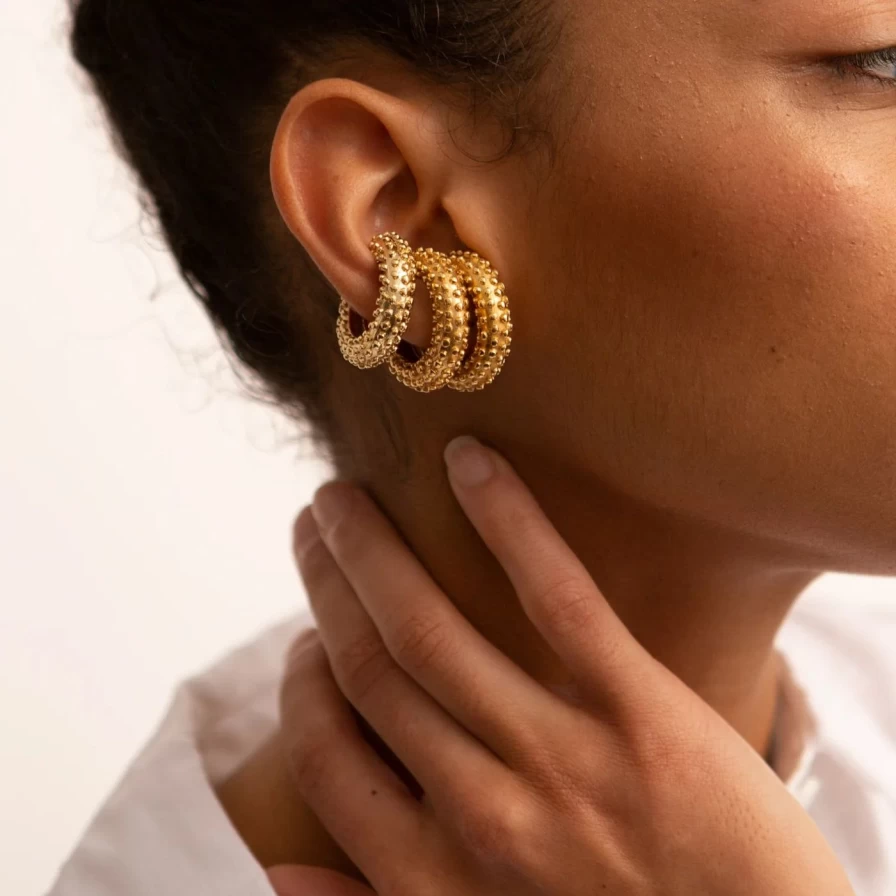 Paola Sighinolfi Electra Ear Cuff - Stylish Gold-Plated Hoop Ear Cuff for Women