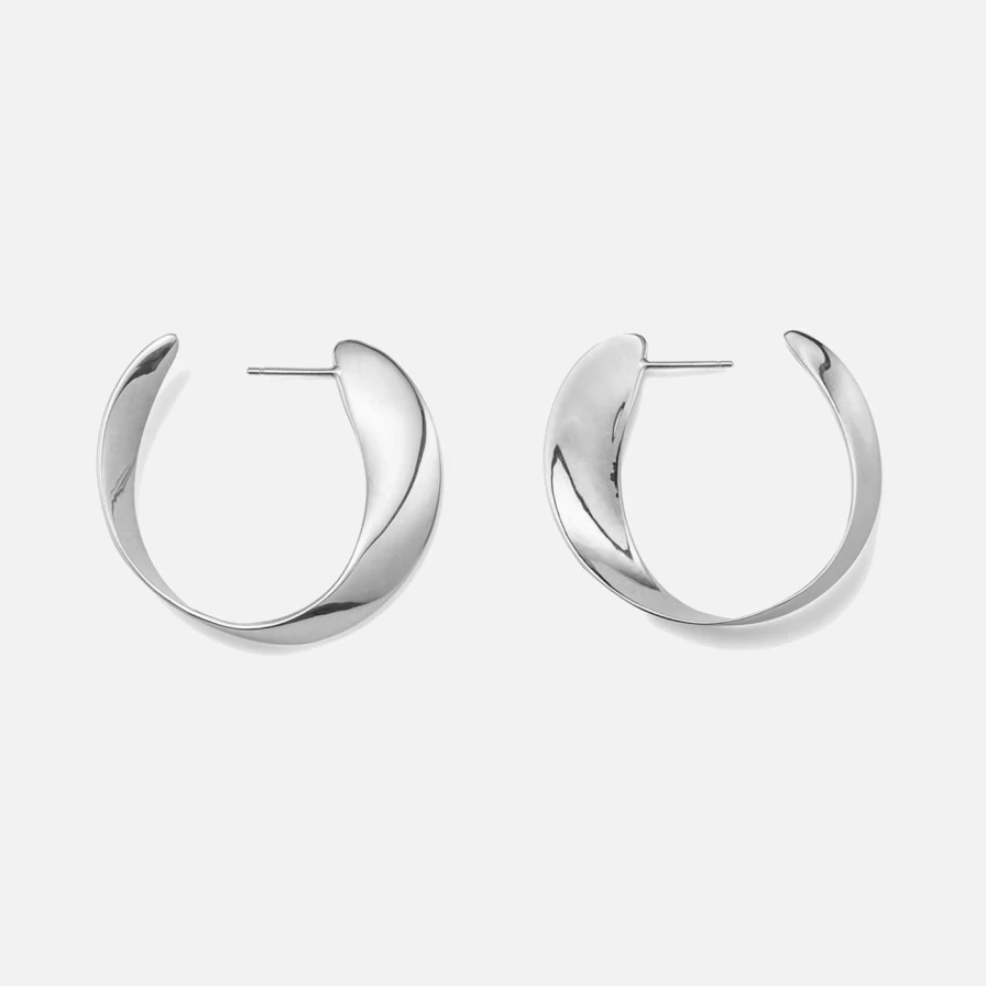 AGMES Sterling Silver Daphne Hoops - Elegant Minimalist Hoop Earrings