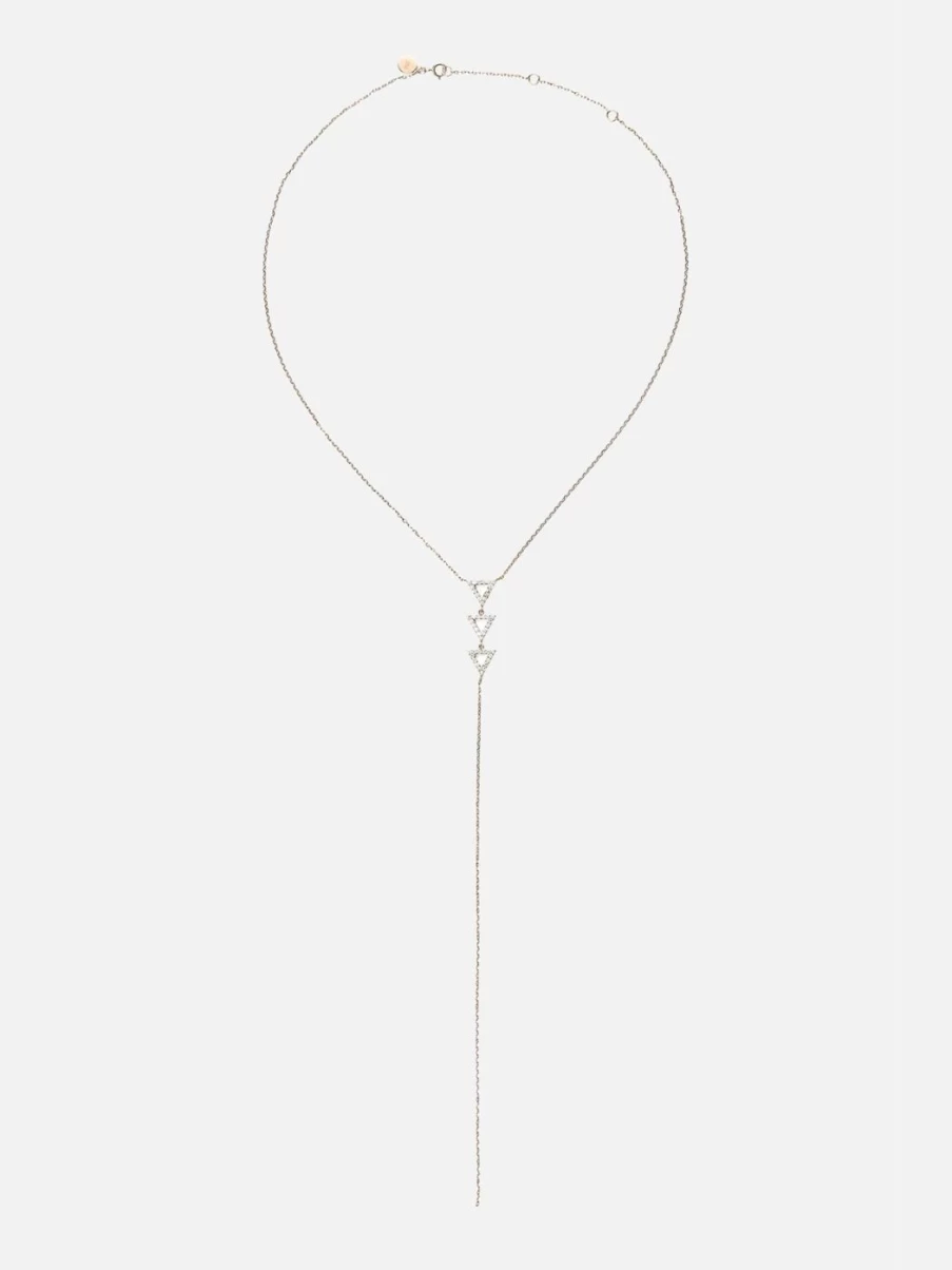 Noor Shamma Rose Gold Troika Lariat Necklace Elegant Layered Chain Jewelry