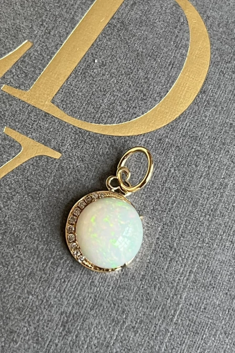Devon Woodhill Ethiopian Opal Moon Charm – Genuine Opal Jewelry for Elegant Style