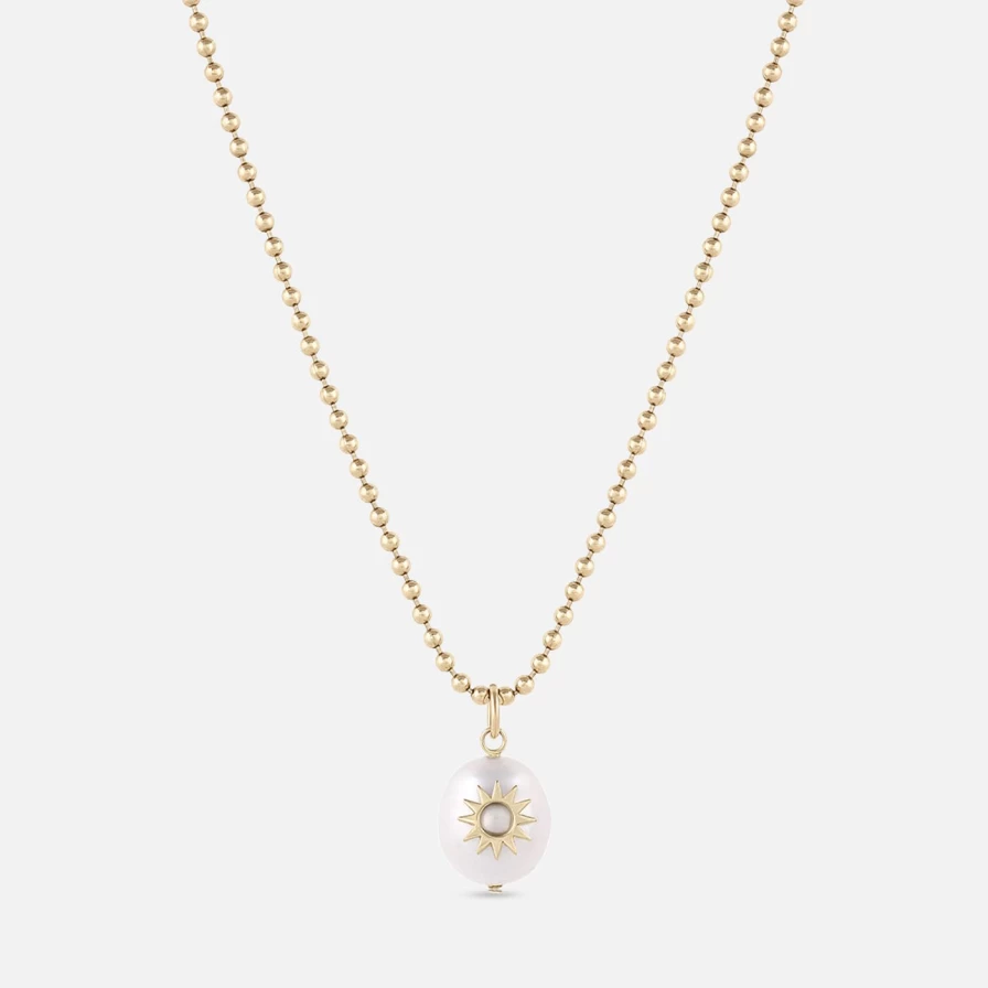 14K Yellow Gold Pearl Spur Necklace | EMBLM Fine Jewelry