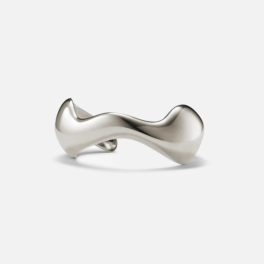 AGMES Sterling Silver Lara Cuff Bracelet - Minimalist Modern Jewelry