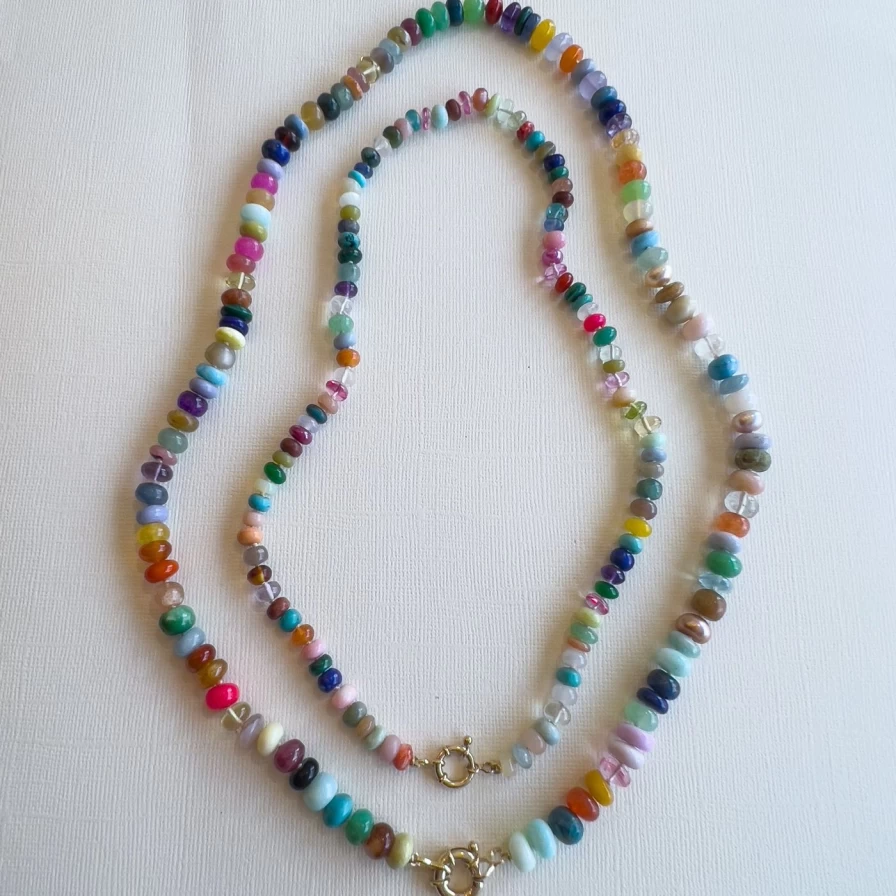 "Encirkled Jewelry Magical Mixy Gemstone Necklace – Handmade Boho Chic Crystal Pendant"