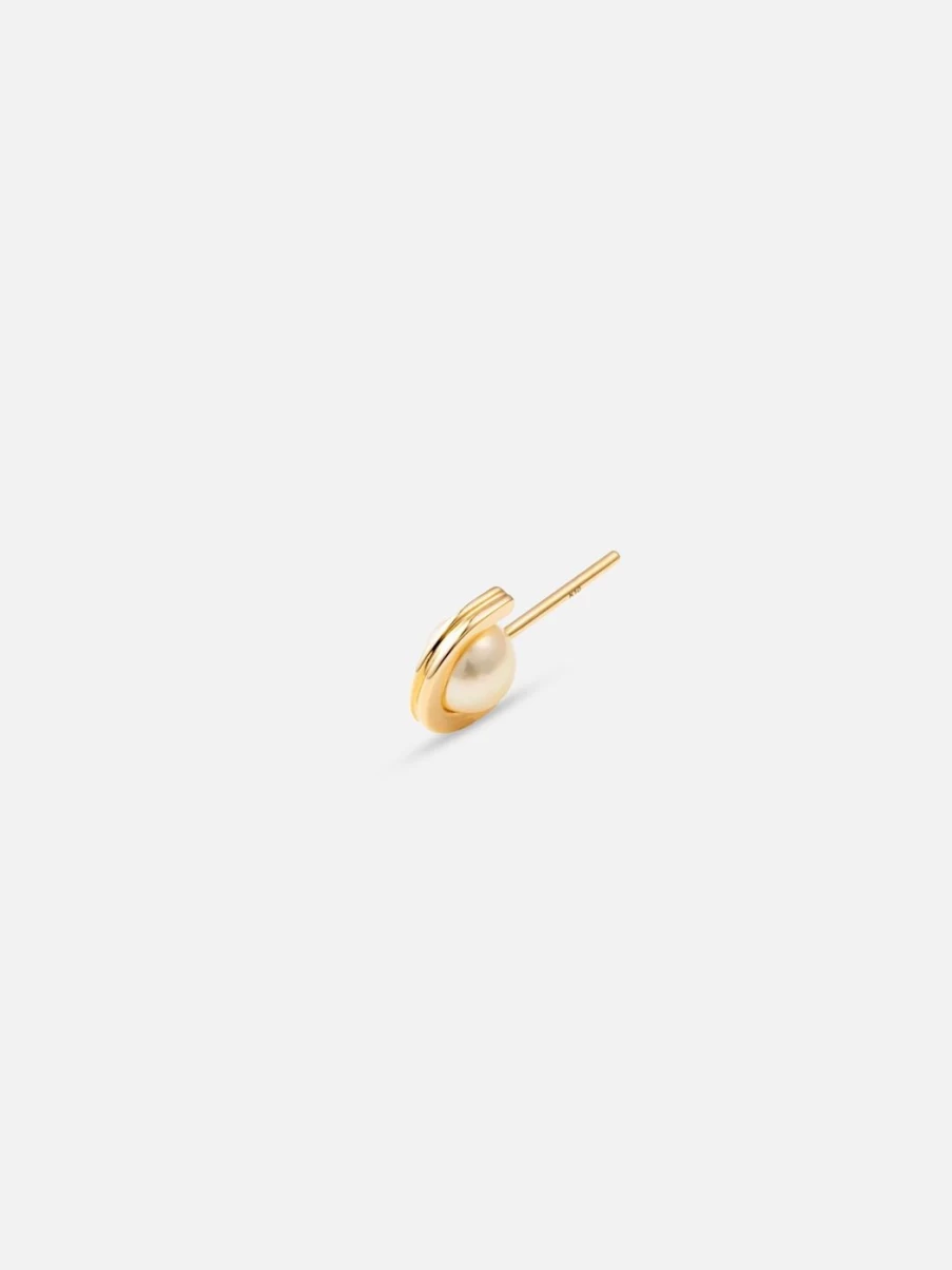 Hirotaka Small Beluga Pearl Stud Earrings - Elegant White Pearl Jewelry for Women