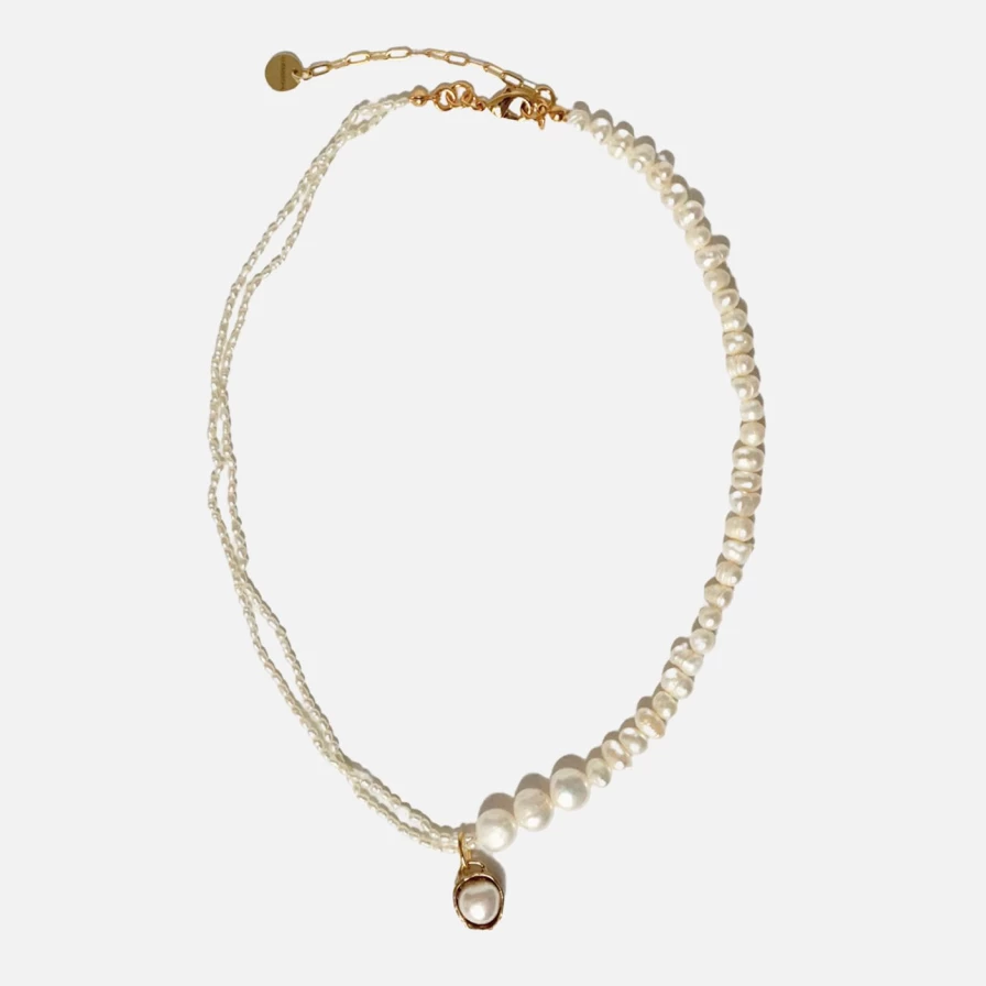 Anita Berisha Petite Pearl Collar Necklace - Elegant Mix Pearl Choker for Women