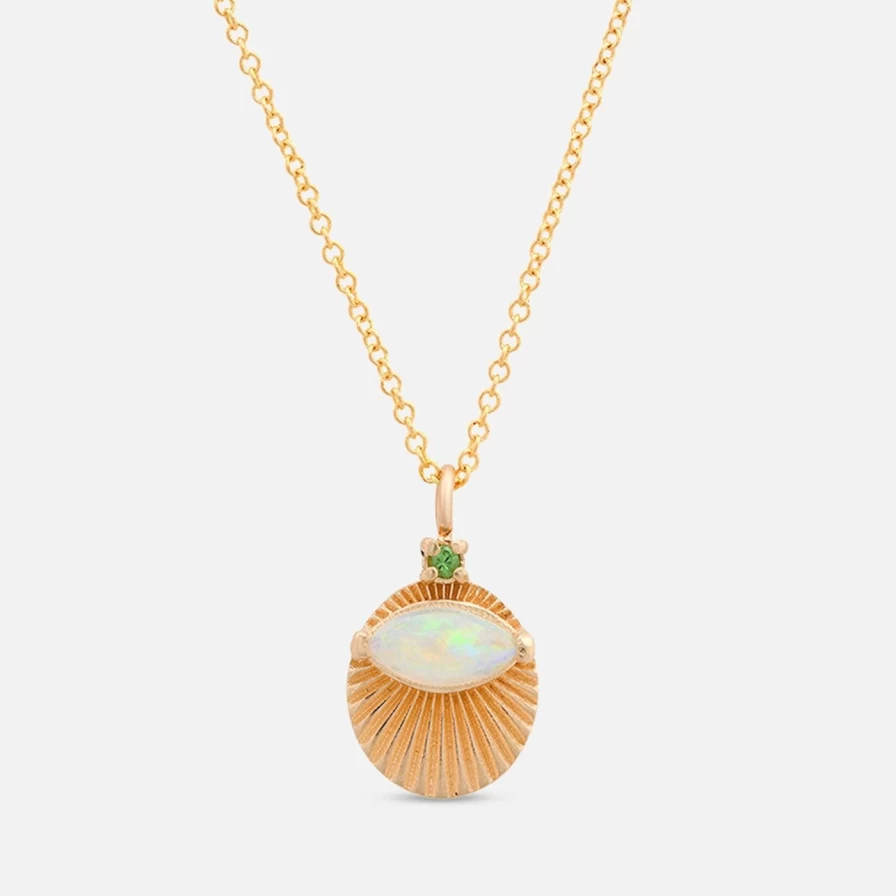 "Kimberly Doyle Marquise Opal Light Pendant Necklace – Elegant Gemstone Jewelry"