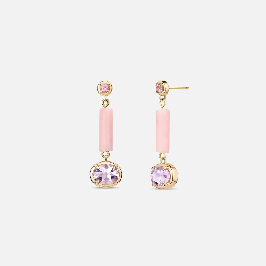 ParkFord Pink Opal Drop Earrings – Genuine Opal Dangle Jewelry for Women