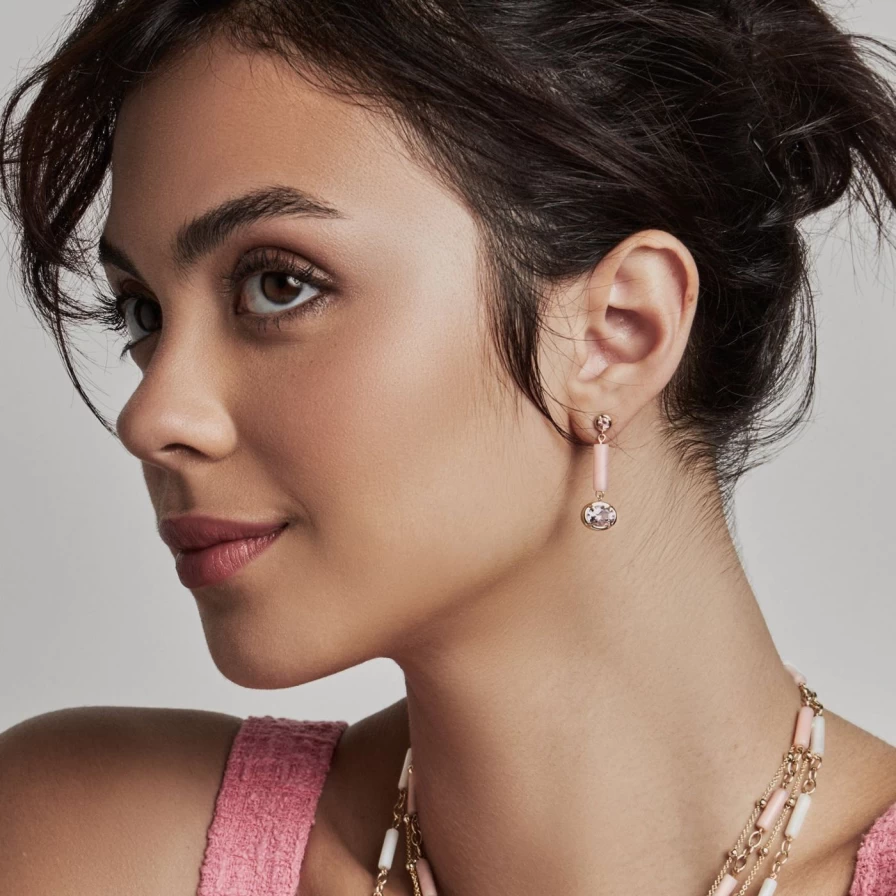 ParkFord Pink Opal Drop Earrings – Genuine Opal Dangle Jewelry for Women