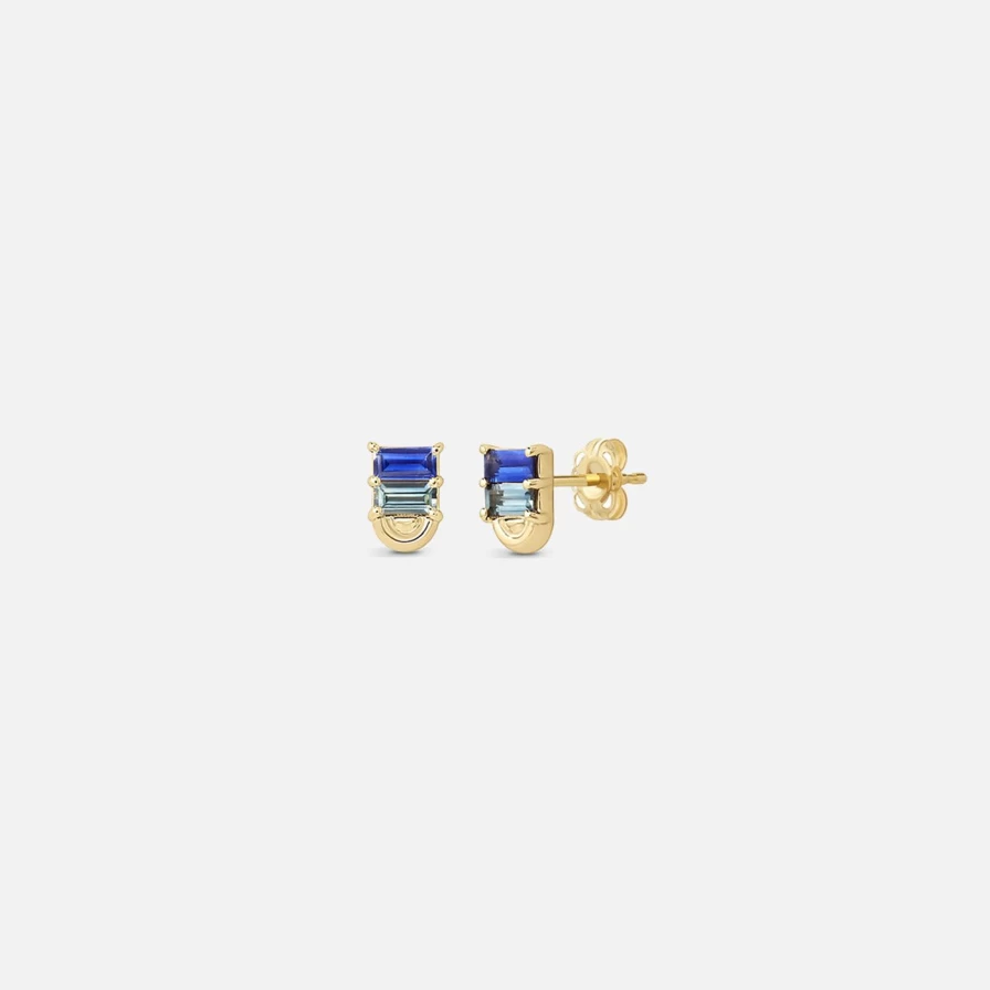 ParkFord Mini Deep Sea Arc Stud Earrings - Hypoallergenic Stainless Steel Ocean-Inspired Jewelry