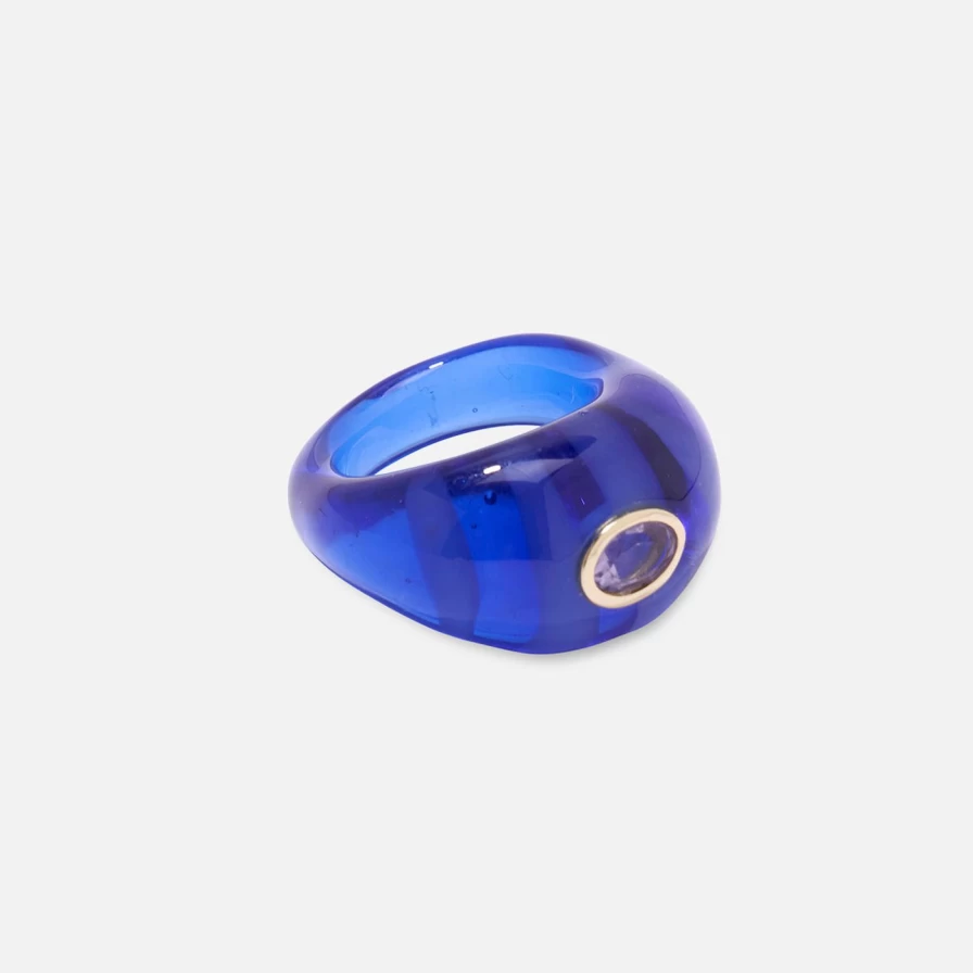 Lizzie Fortunato Monument Ring in Azure Blue - Elegant Statement Jewelry