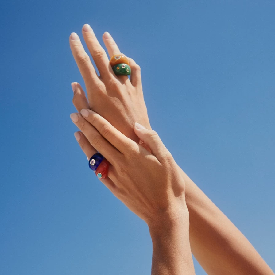 Lizzie Fortunato Monument Ring in Azure Blue - Elegant Statement Jewelry