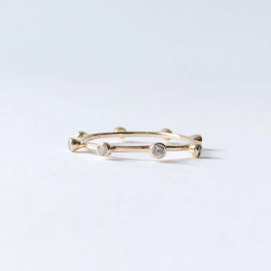 A.M. Thorne Sun Beam Diamond Ring - Elegant White Gold Ring with Sparkling Diamonds