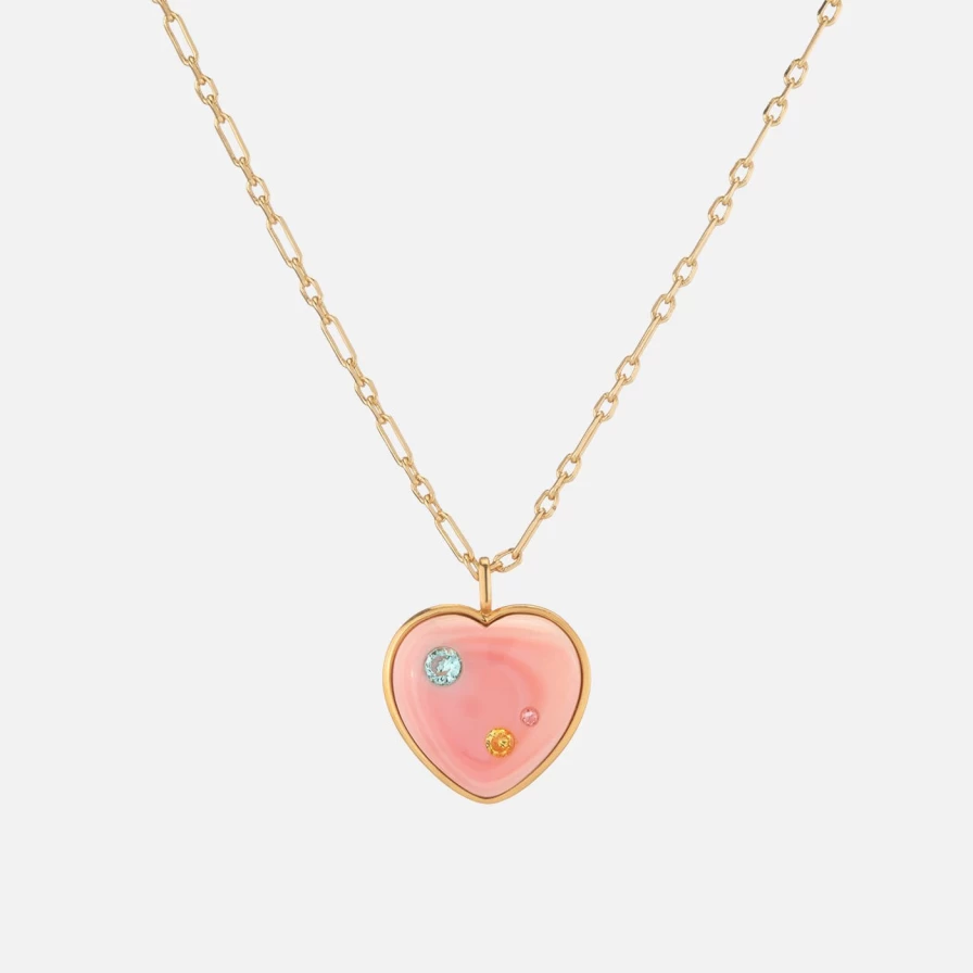 NOTTE Cotton Candy Heart Pendant Necklace - Romantic Gift for Her