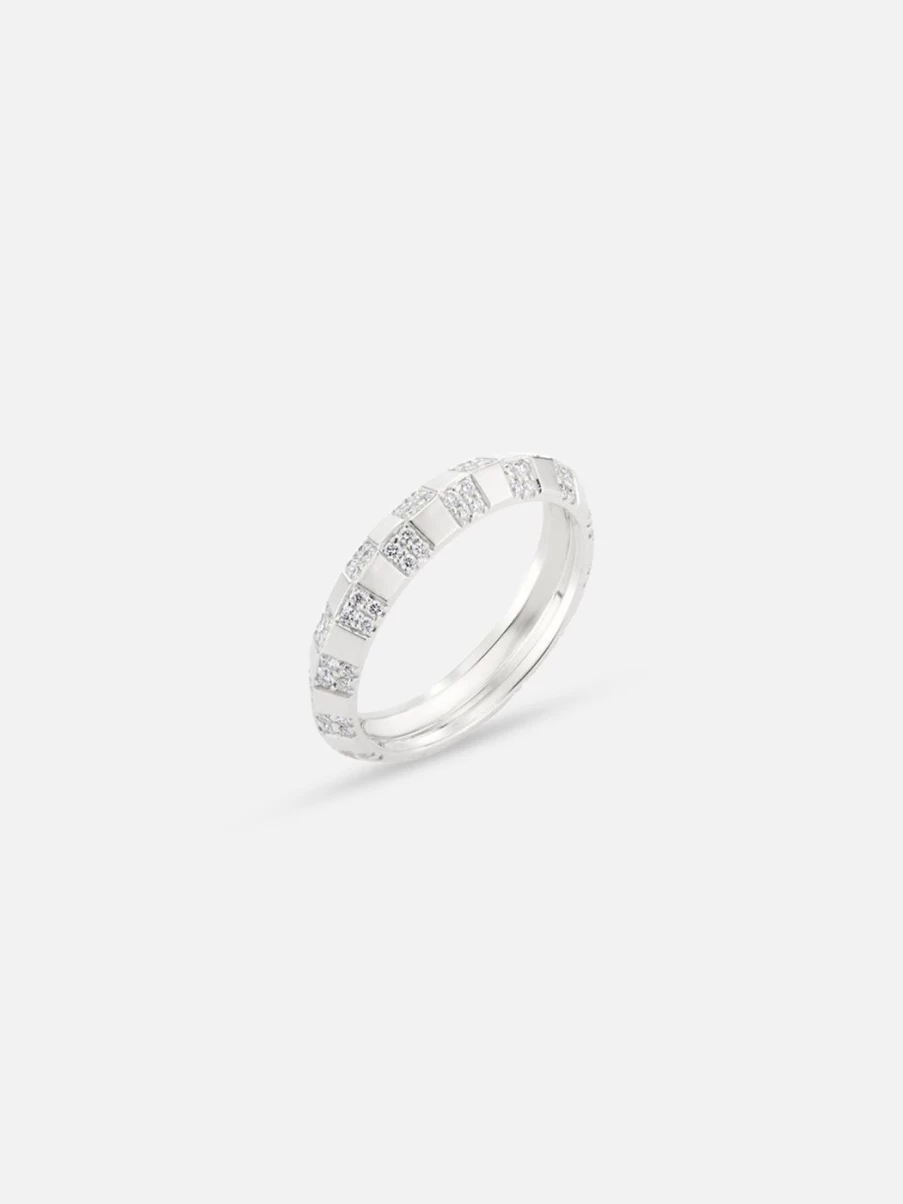 Ri Noor Pinstripe Diamond Ring - Knife Edge Band with Strength Design for Elegance