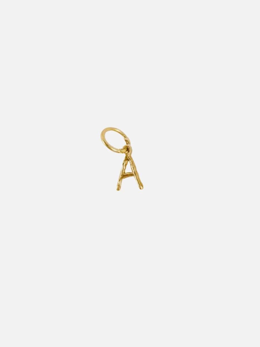 14K Yellow Gold Mini Letter Charm by Mandy Reid - Personalized Initial Pendant