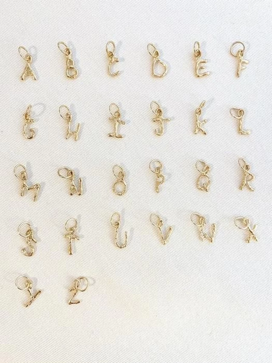 14K Yellow Gold Mini Letter Charm by Mandy Reid - Personalized Initial Pendant