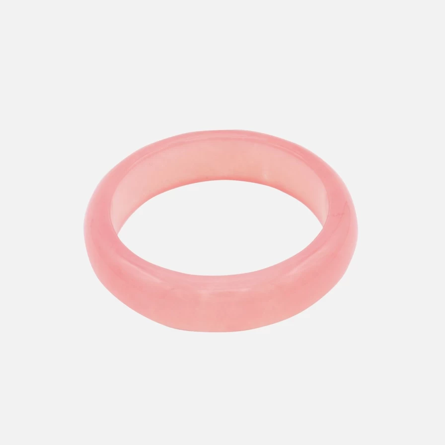 "Seree Pink Blush Jade Stone Bangle – Elegant Handmade Jewelry"