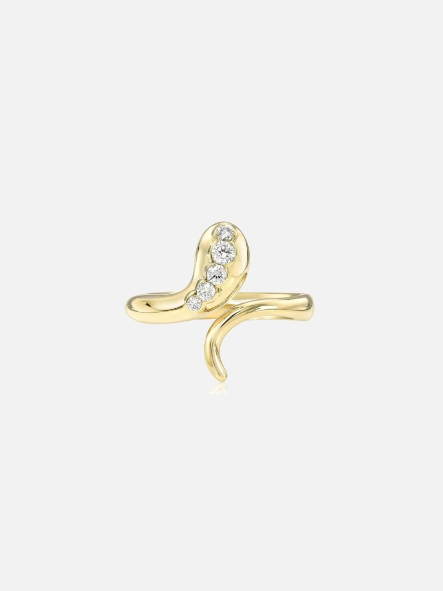 Stacy Nolan Diamond Snake Ring - Elegant Gold Serpent Jewelry with Sparkling Stones