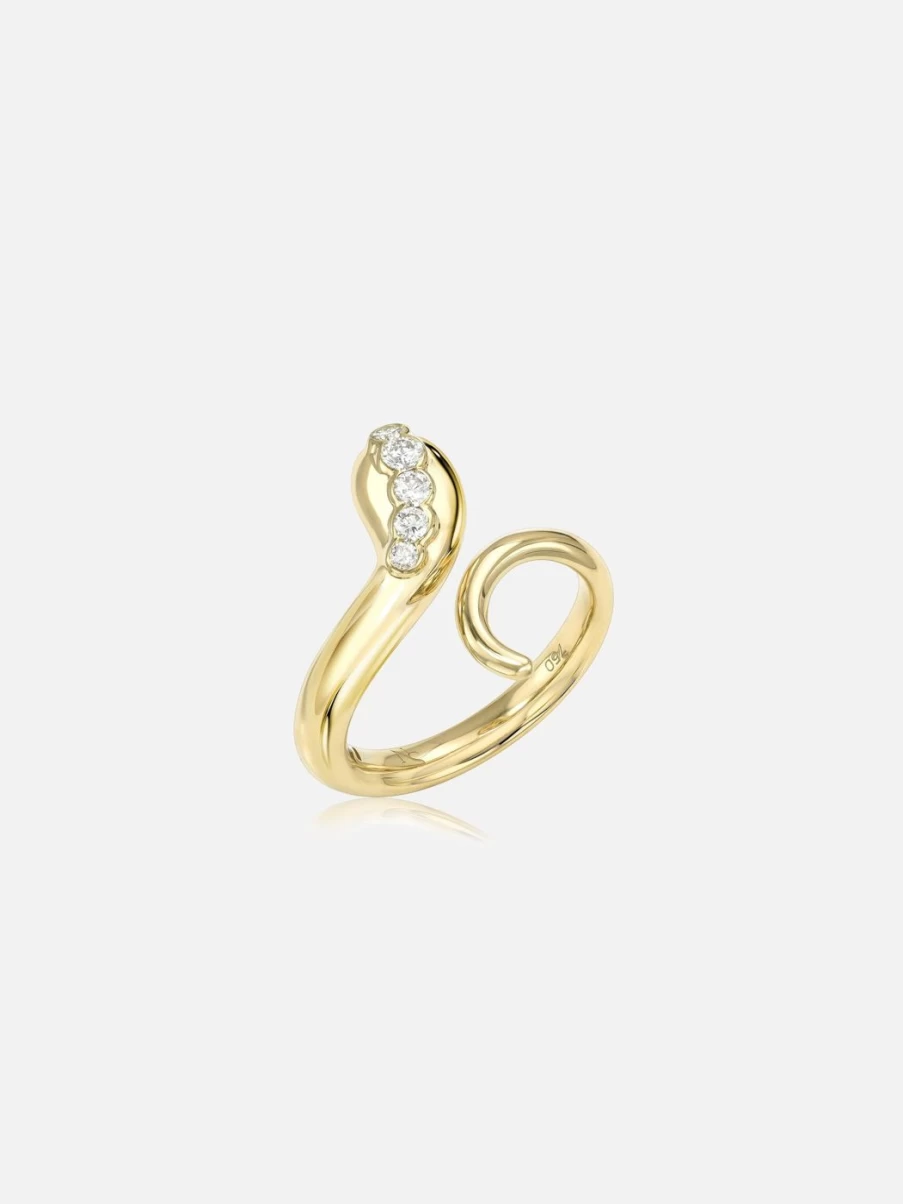 Stacy Nolan Diamond Snake Ring - Elegant Gold Serpent Jewelry with Sparkling Stones