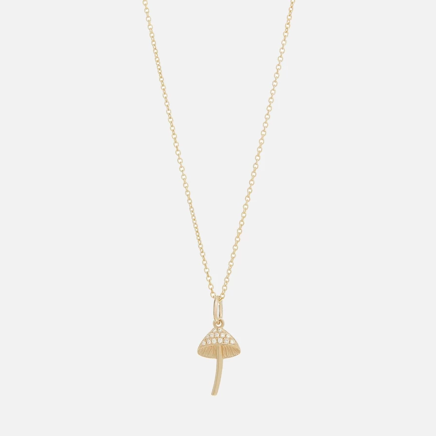 Talon Jewelry Mini Mushroom Pendant - Elegant Sterling Silver Mushroom Necklace for Women