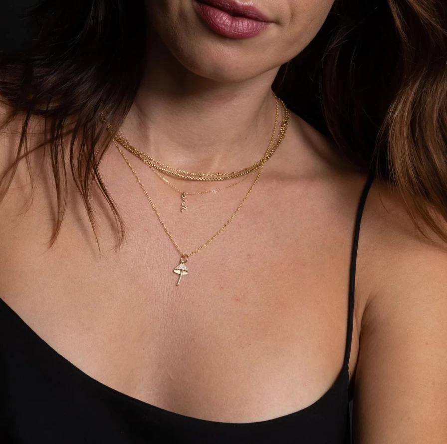 Talon Jewelry Mini Mushroom Pendant - Elegant Sterling Silver Mushroom Necklace for Women