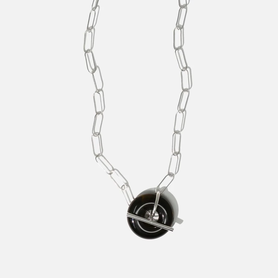 CLED Torus Necklace for Women - Minimalist Day & Night Pendant, 925 Sterling Silver Geometric Jewelry Gift