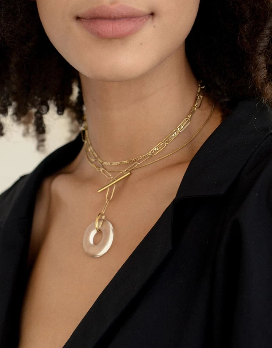 CLED Torus Necklace for Women - Minimalist Day & Night Pendant, 925 Sterling Silver Geometric Jewelry Gift