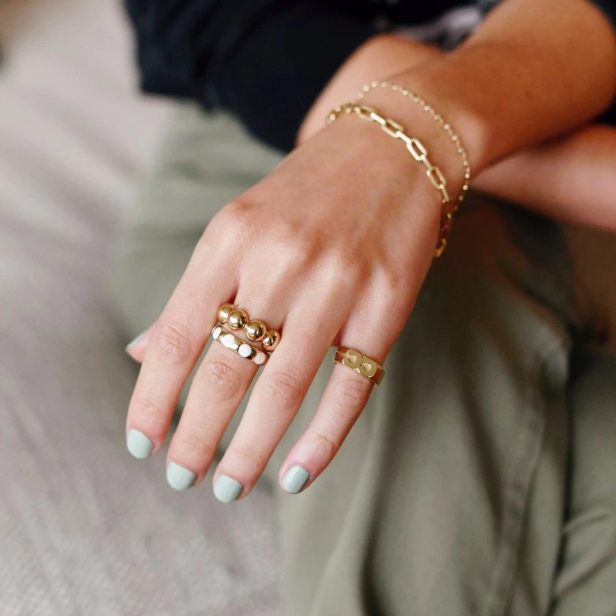 Ariel Gordon Jewelry XL Statement Bubble Ring - Bold & Elegant Gold or Silver Stackable Band