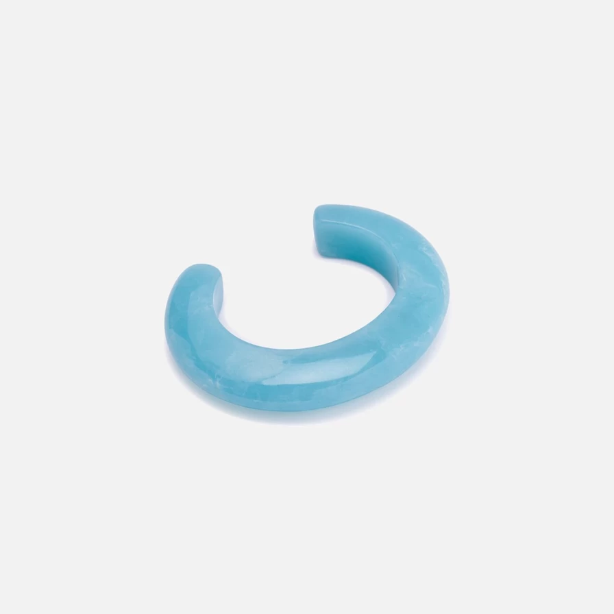 Lizzie Fortunato Marbled Aquamarine Ridge Cuff Bracelet