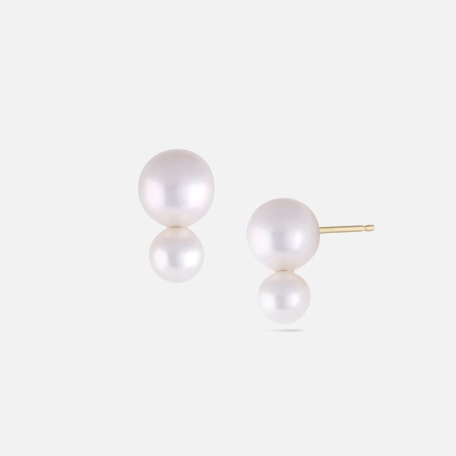 White Space Pearl Pila Earrings – Elegant Pearl Drop Earrings for Women