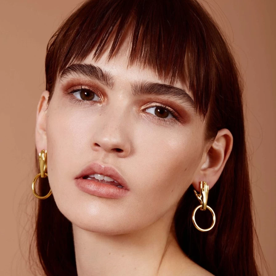 Lady Grey Gold Hand Hoop Earrings - Elegant Handcrafted Jewelry for Women