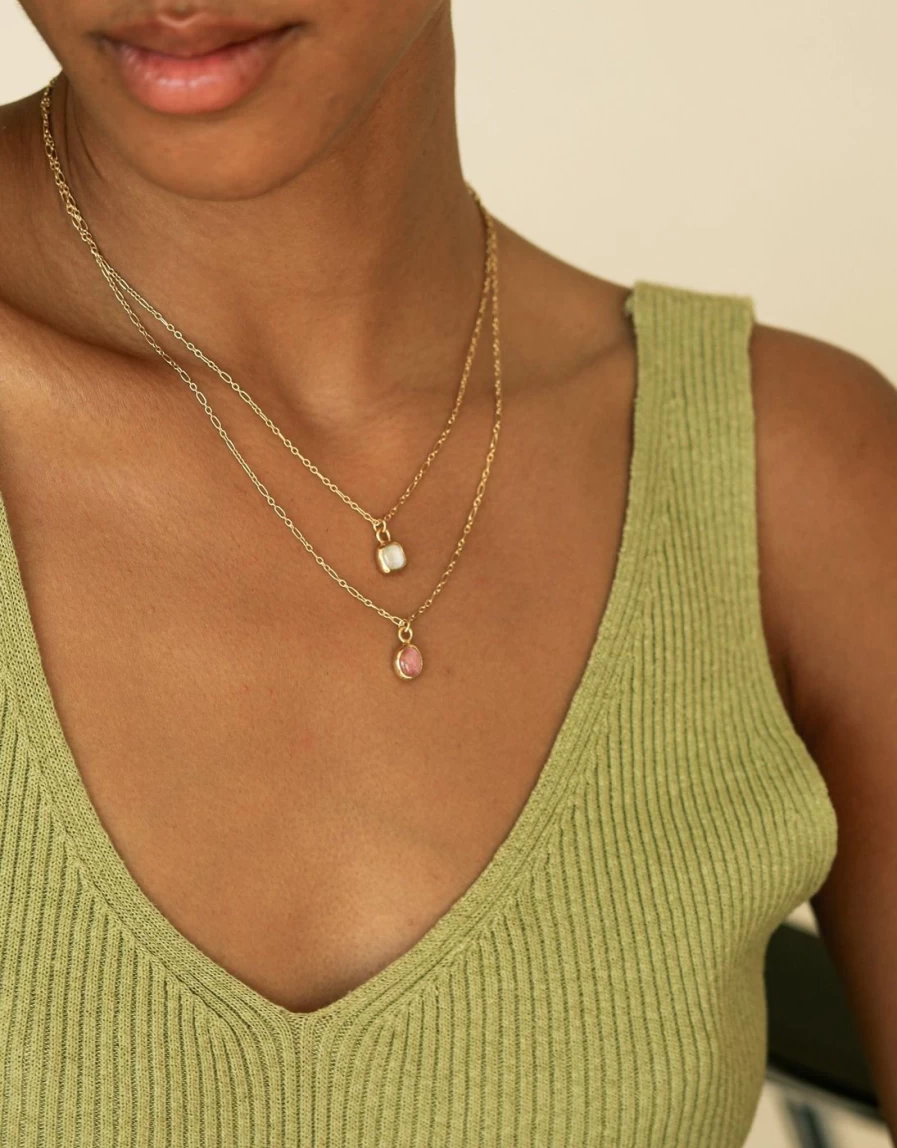 CLED Elegant Oval Charm Pendant Necklace - Sterling Silver Dainty Jewelry for Women