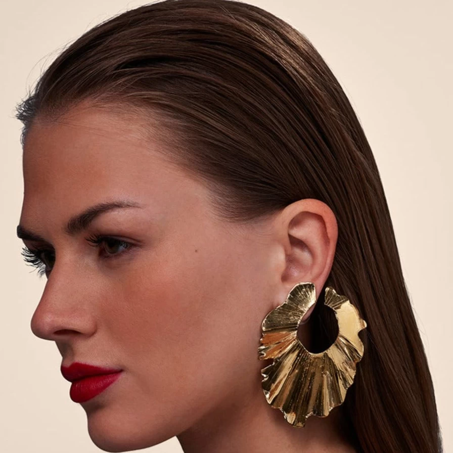 Christina Caruso Handmade Palm Leaf Earrings - Boho Natural Leaf Dangle Earrings for Women