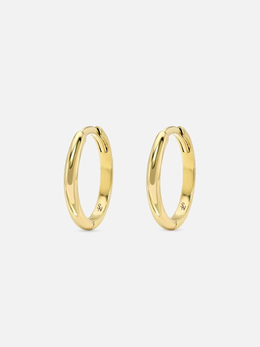 Stacy Nolan 13mm Huggie Hoop Earrings - Gold Huggie Hoops for Women