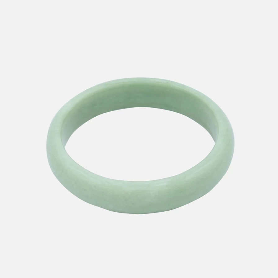"Seree Light Green Jade Tennis Bangle – Elegant Handmade Bracelet"