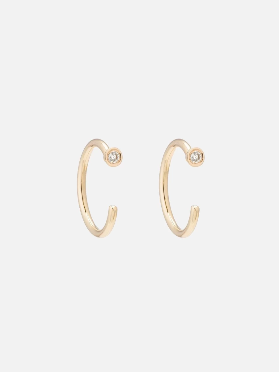 Ariel Gordon Mini Diamond Hoop Earrings with Sparkling Dust Detail