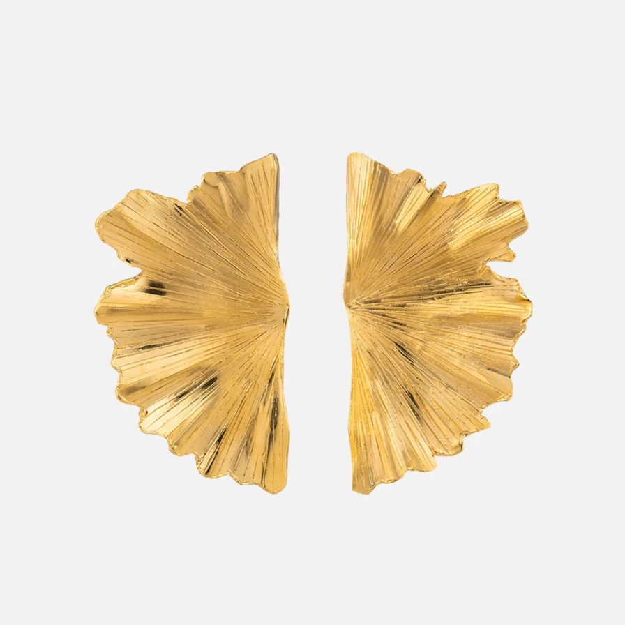 Christina Caruso Ginkgo Leaf Earrings - Elegant Botanical Jewelry for Women