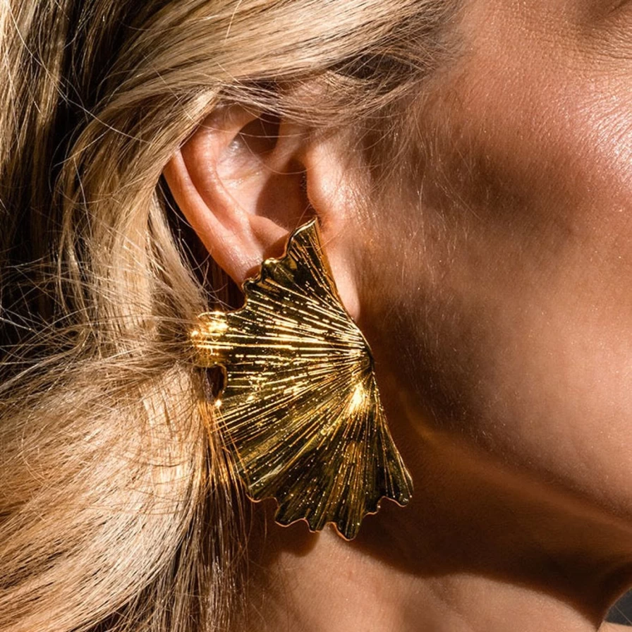 Christina Caruso Ginkgo Leaf Earrings - Elegant Botanical Jewelry for Women