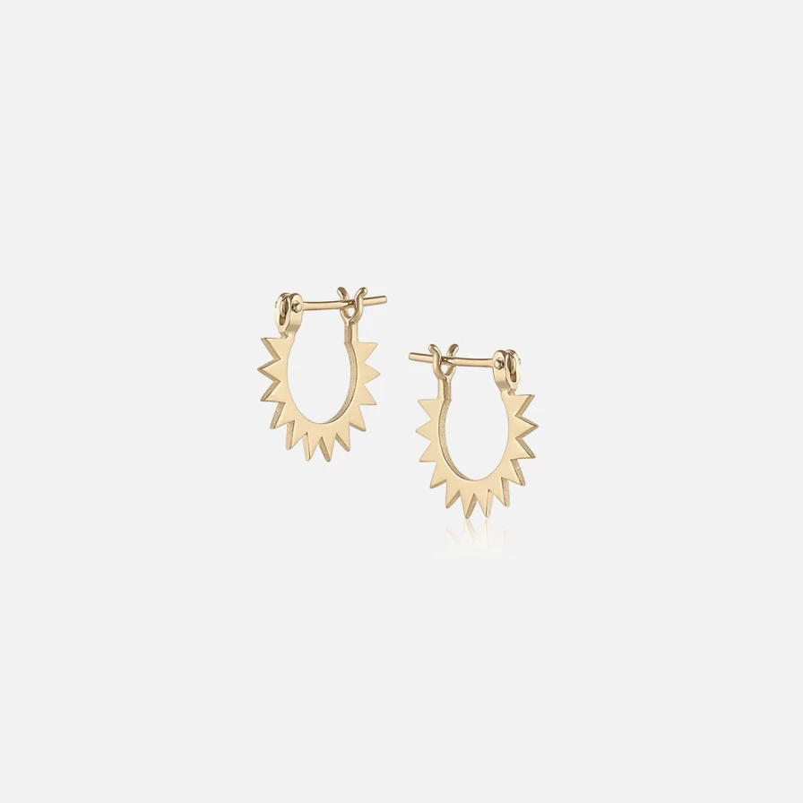 14K Yellow Gold Baby Spur Hoop Earrings by EMBLM Fine Jewelry