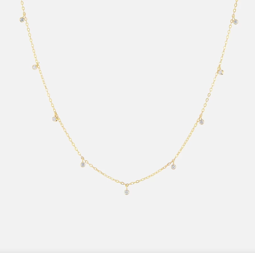 The Gild Nine Diamond Confetti Pendant Necklace - Elegant Sparkling Jewelry for Women