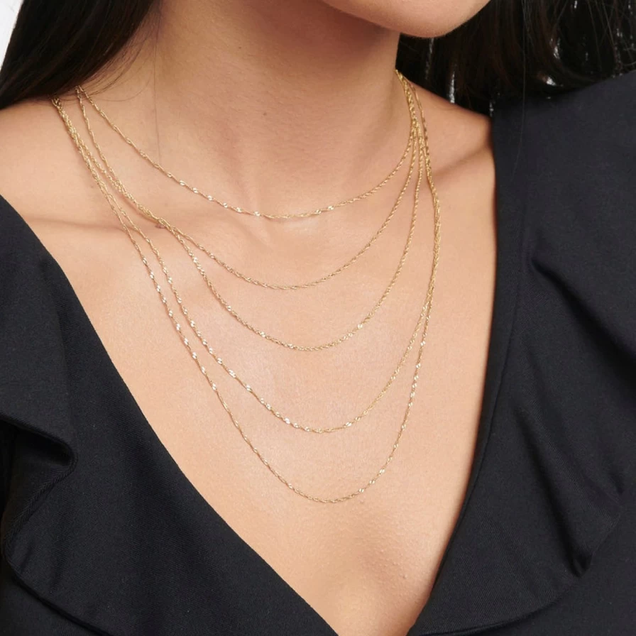 1.2mm Singapore Chain Necklace - Ariel Gordon Jewelry | Delicate Gold Chain for Women