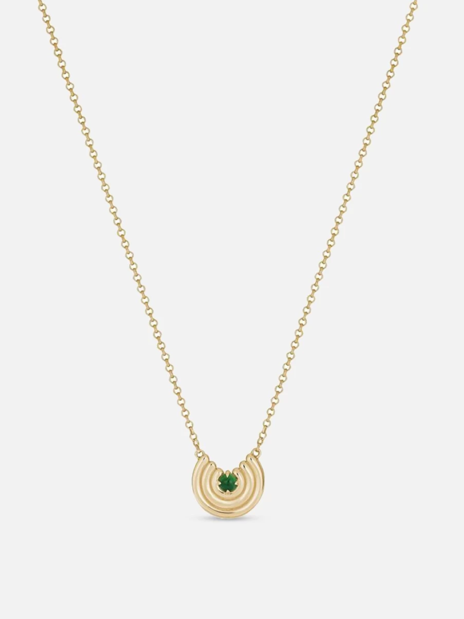 ParkFord Petite Revival Jade Pendant Necklace - Elegant Green Gemstone Jewelry for Women