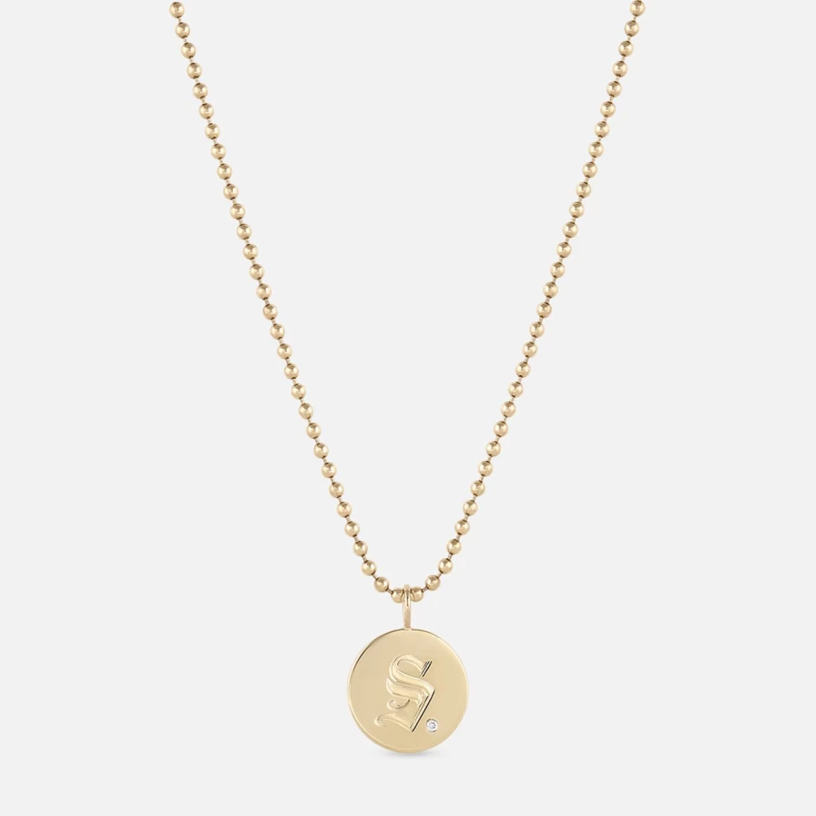 EMBLM 14K Yellow Gold Initial Necklace - Personalized Fine Jewelry for Women
