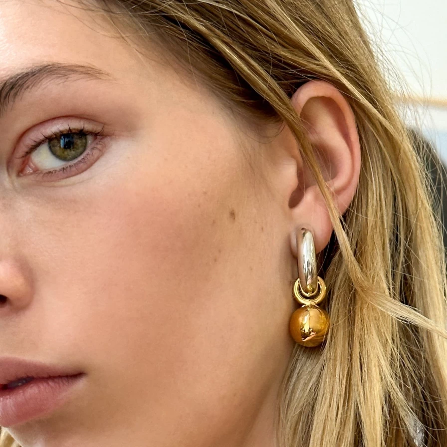 AGMES Sonia Earrings - Minimalist Gold Hoop Earrings for Women