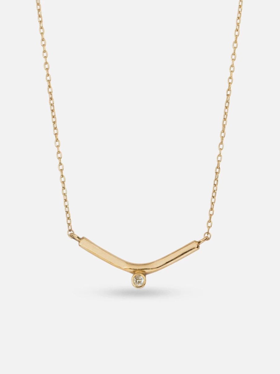 M. Hisae White Diamond Vestra Necklace – Elegant Luxury Pendant for Women